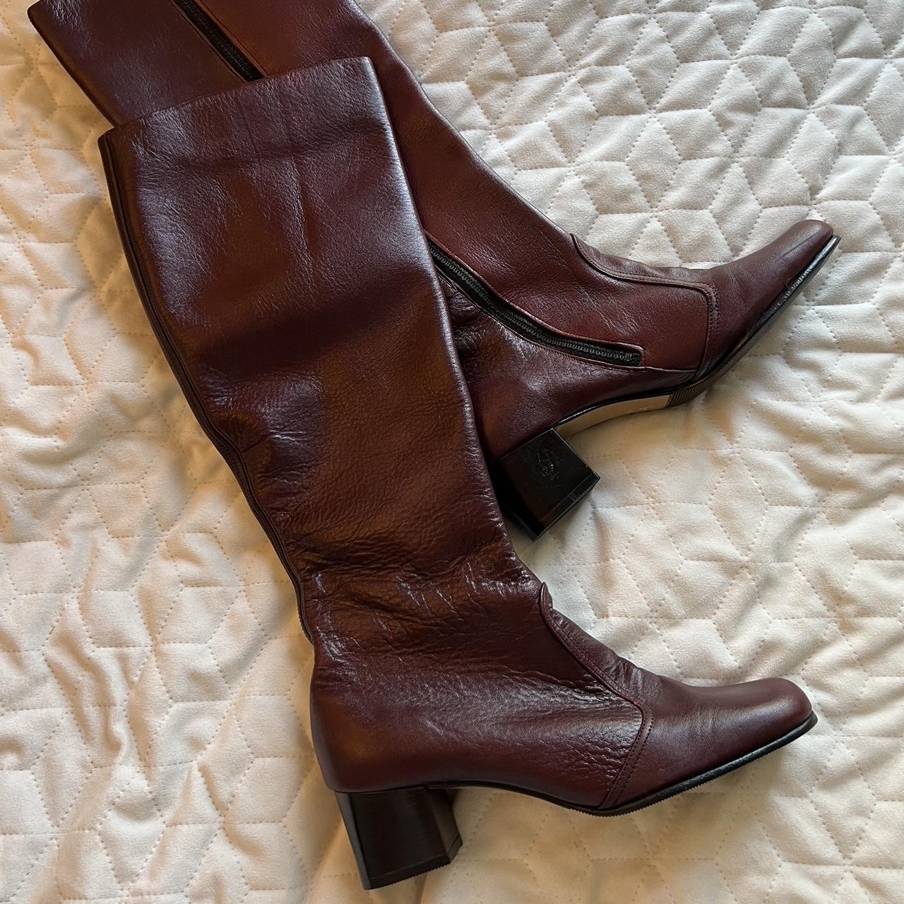 Women's Burgundy Boots | Depop