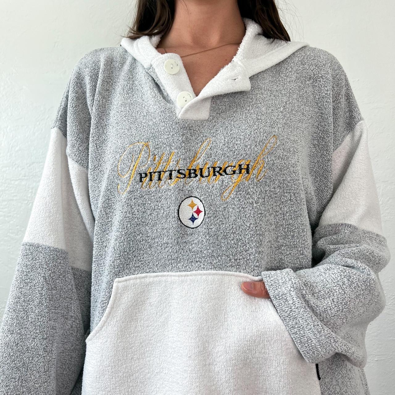 Vintage Pittsburgh Steelers Sweatshirt Grey Vintage - Depop