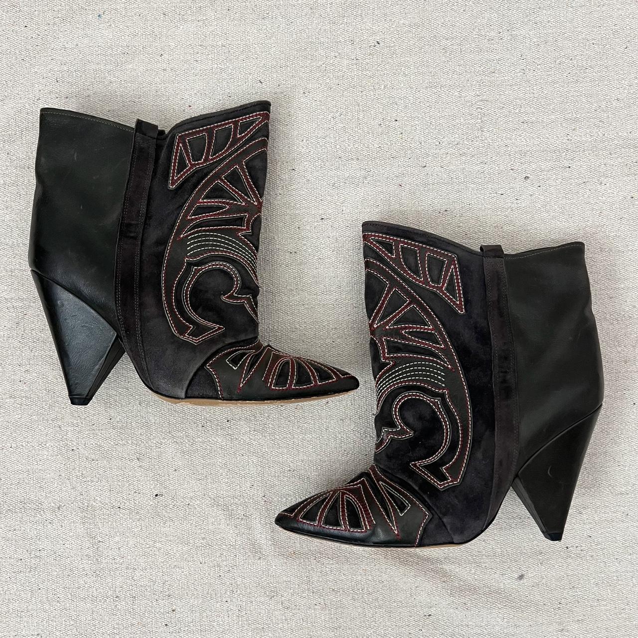 2000 s Isabel Marant Berry Embroidered Suede Booties. Depop