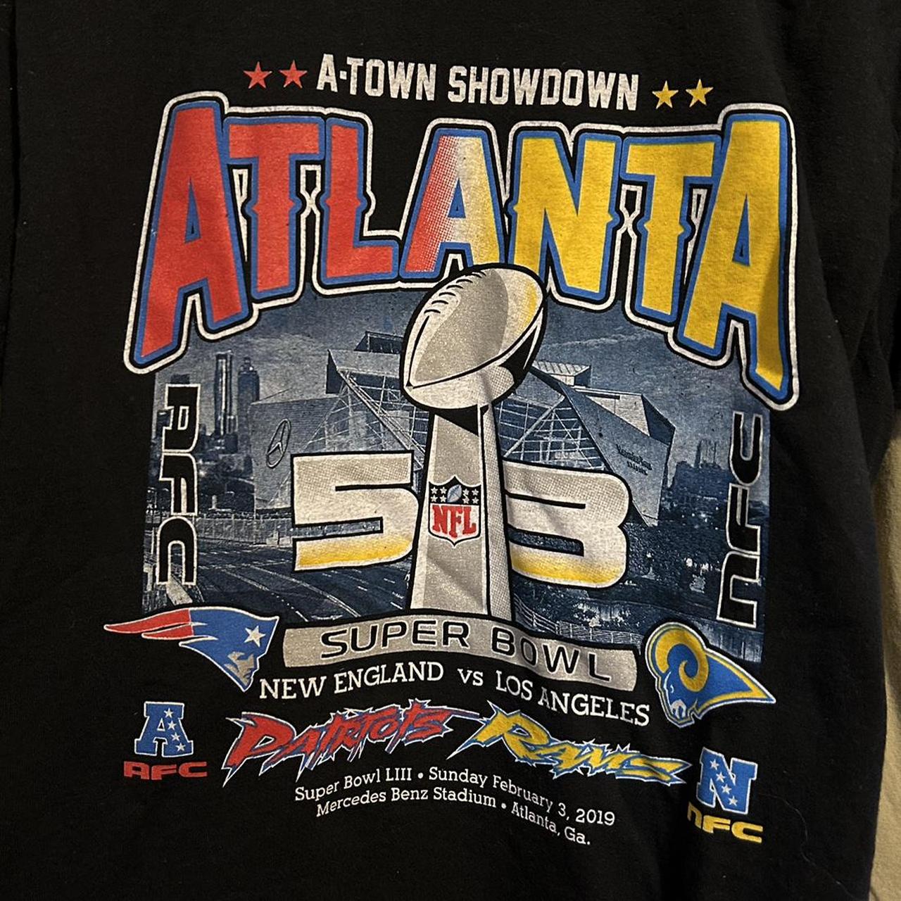 NFL Super Bowl Patriots vs Rams 2019 T-Shirt Mens Size Medium LA