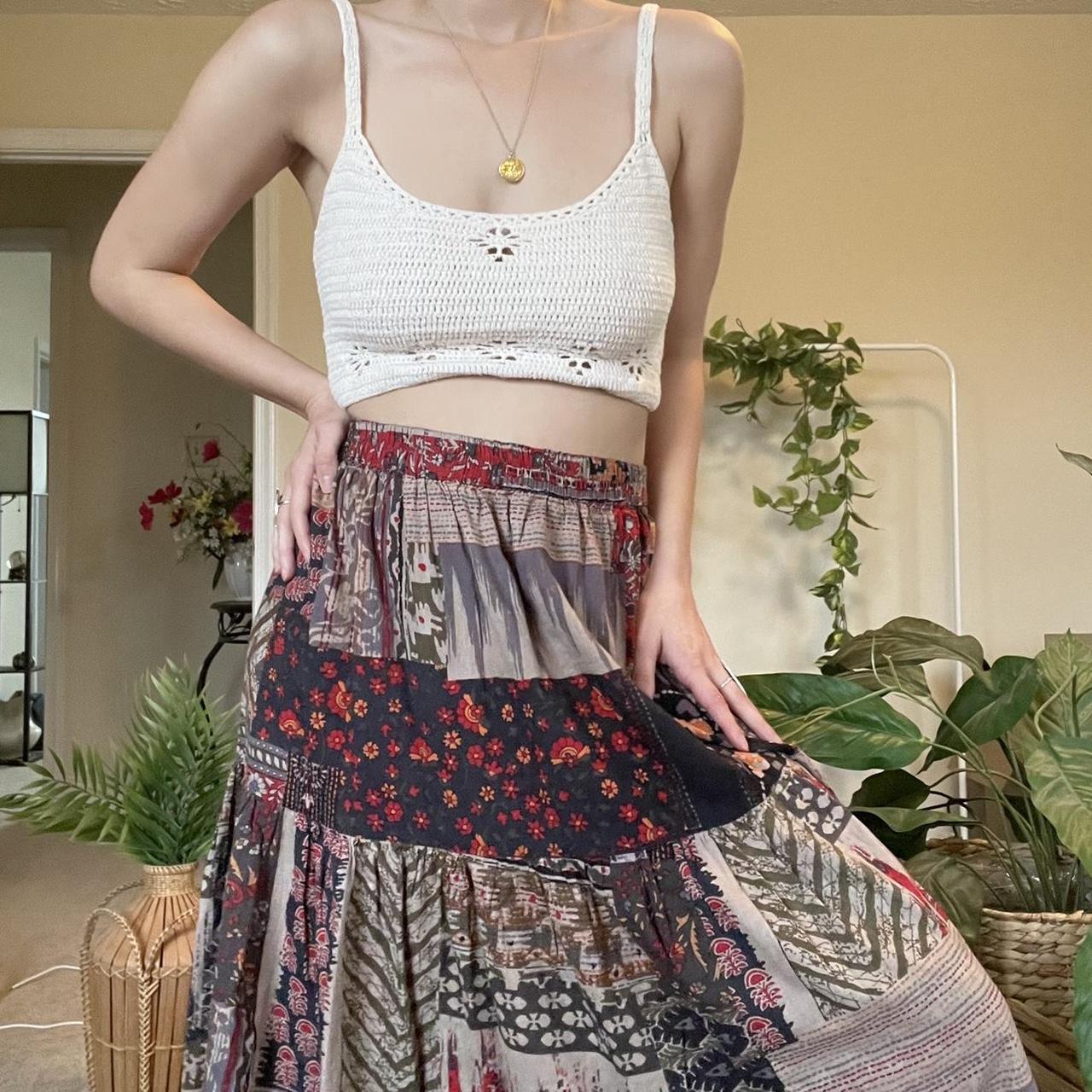 reversible patchwork maxi skirt ️🌿 so cute! I just... - Depop