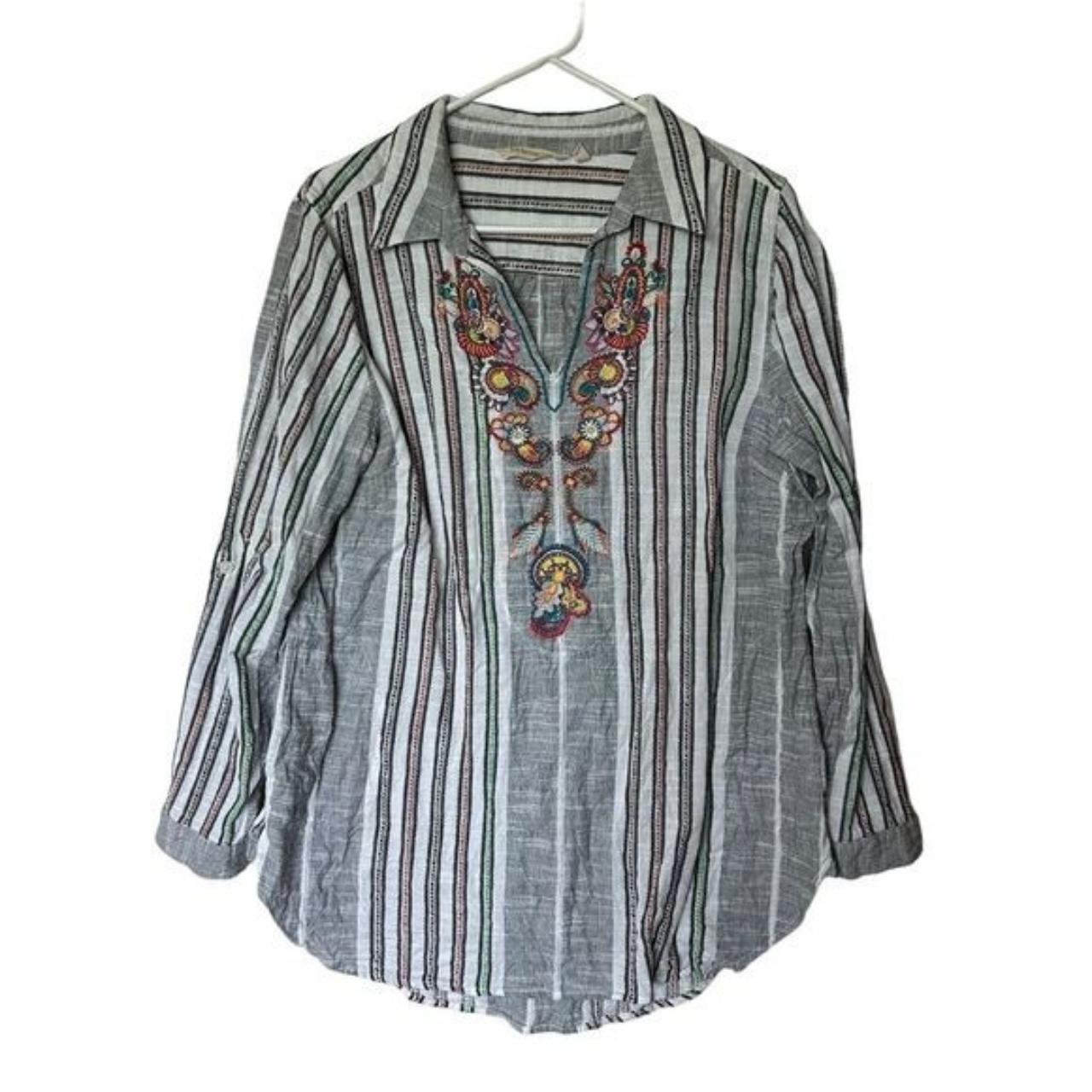 Soft Surroundings Women's Blouse - White/Multi - … - image 1