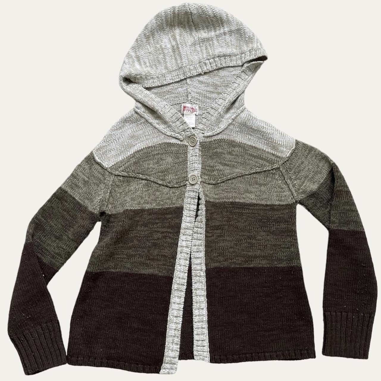 Brandy Melville Women's Brown and Cream Hoodie Depop