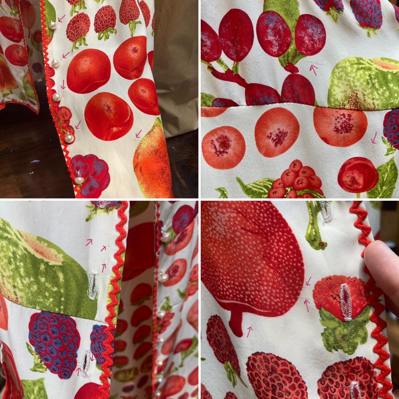 RARE Y2k Vintage Betsey Johnson Silk Fruit Print... Depop