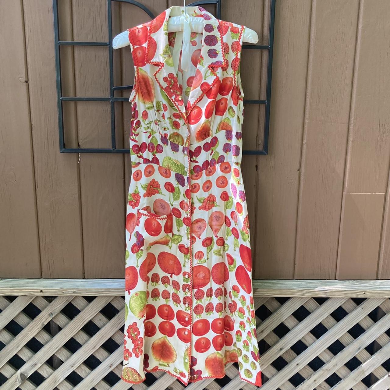 RARE Y2k Vintage Betsey Johnson Silk Fruit Print... Depop