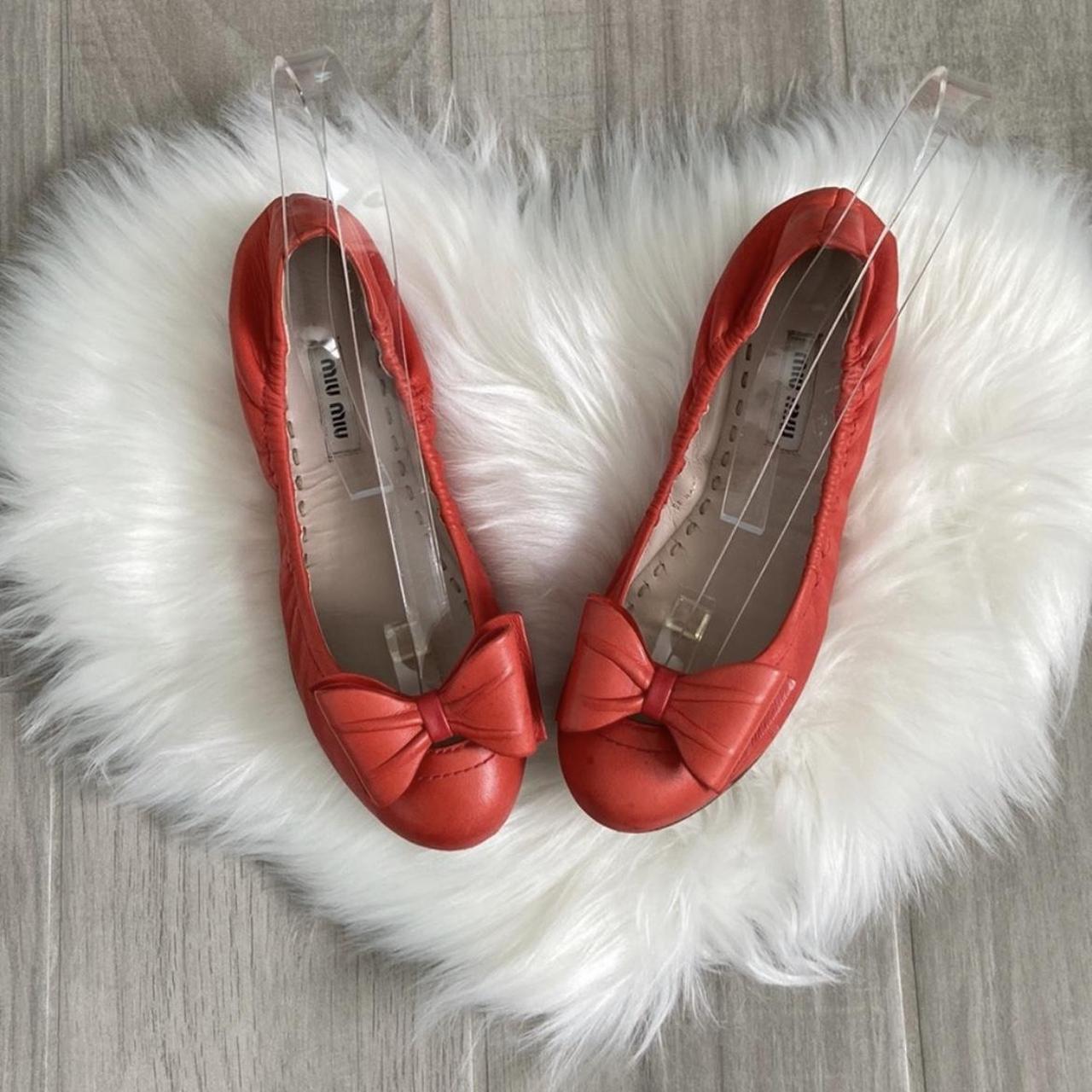 Red bow hot sale flats