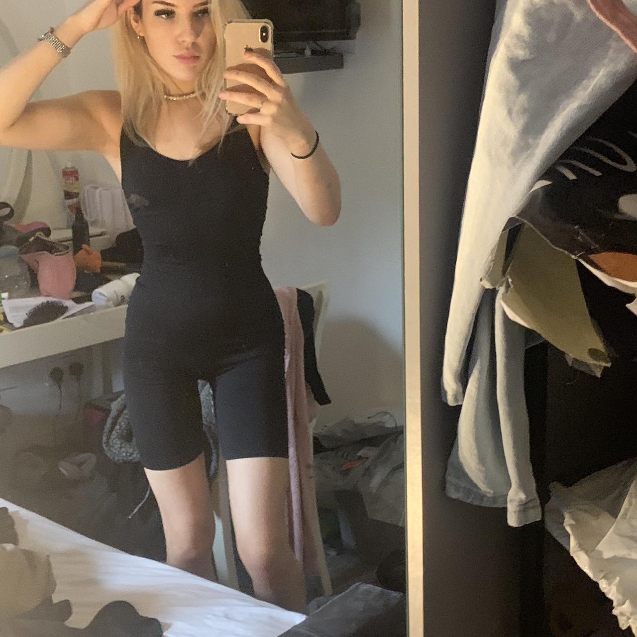 seamless, black shapewear romper only worn to try... Depop
