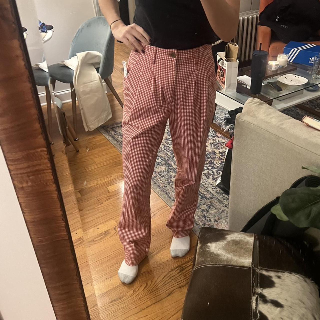 Teddy fresh red gingham pants size 29 Depop