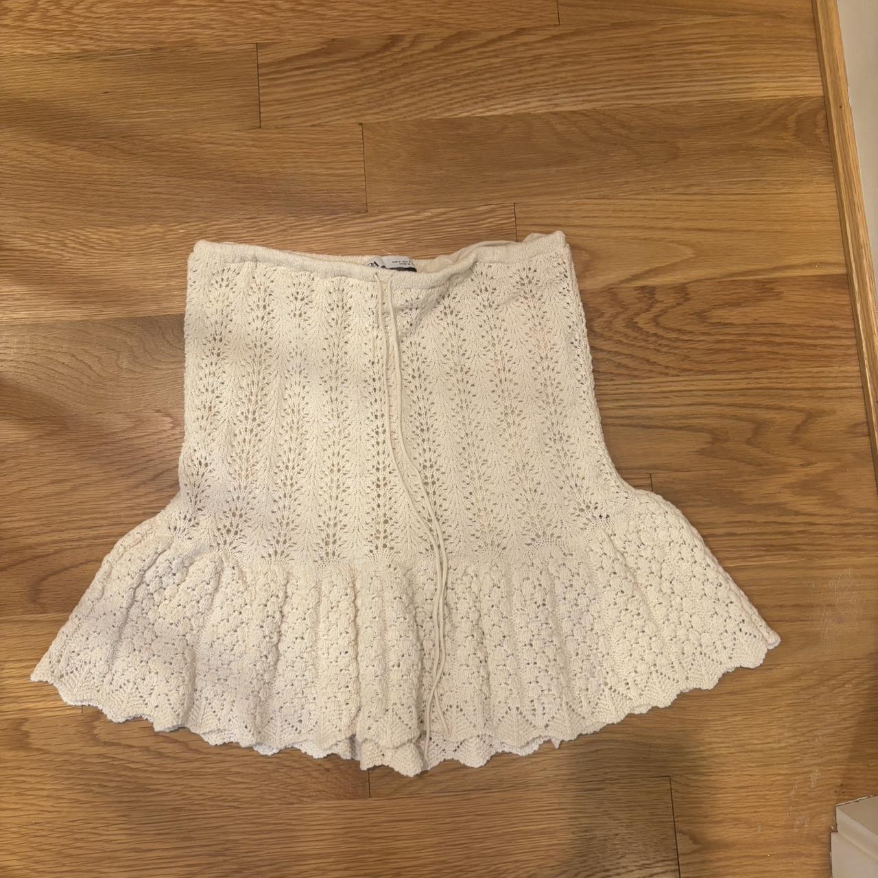 Zara Women's Skirt - White/Cream - 4 – Cream and … - image 1