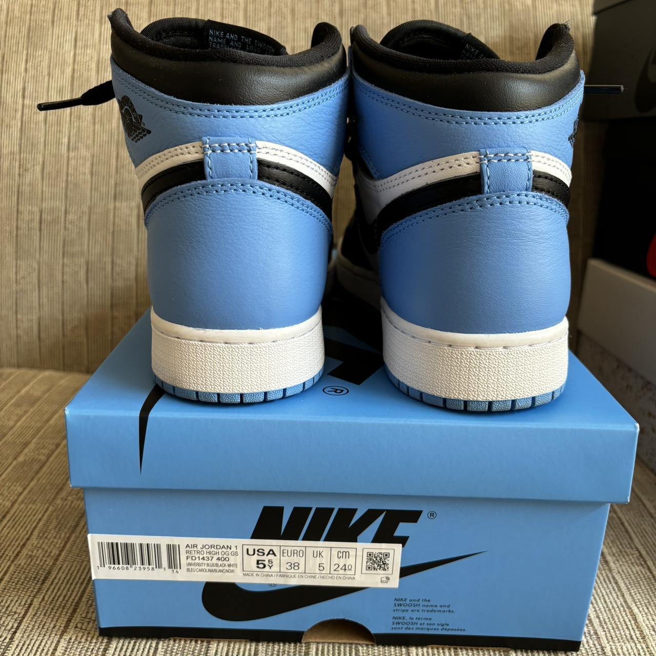 jordan 1 retro high OG (GS) UNC toe - size 5.5Y | Depop