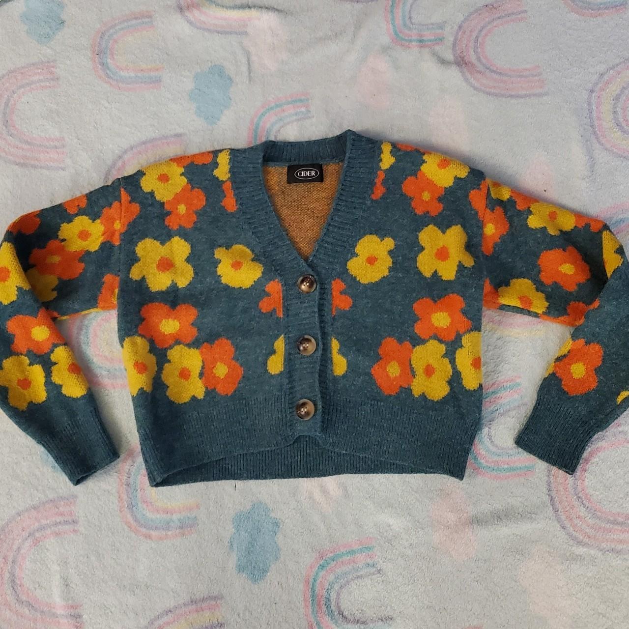 Cider layered floral cardigan with mini sweater Depop