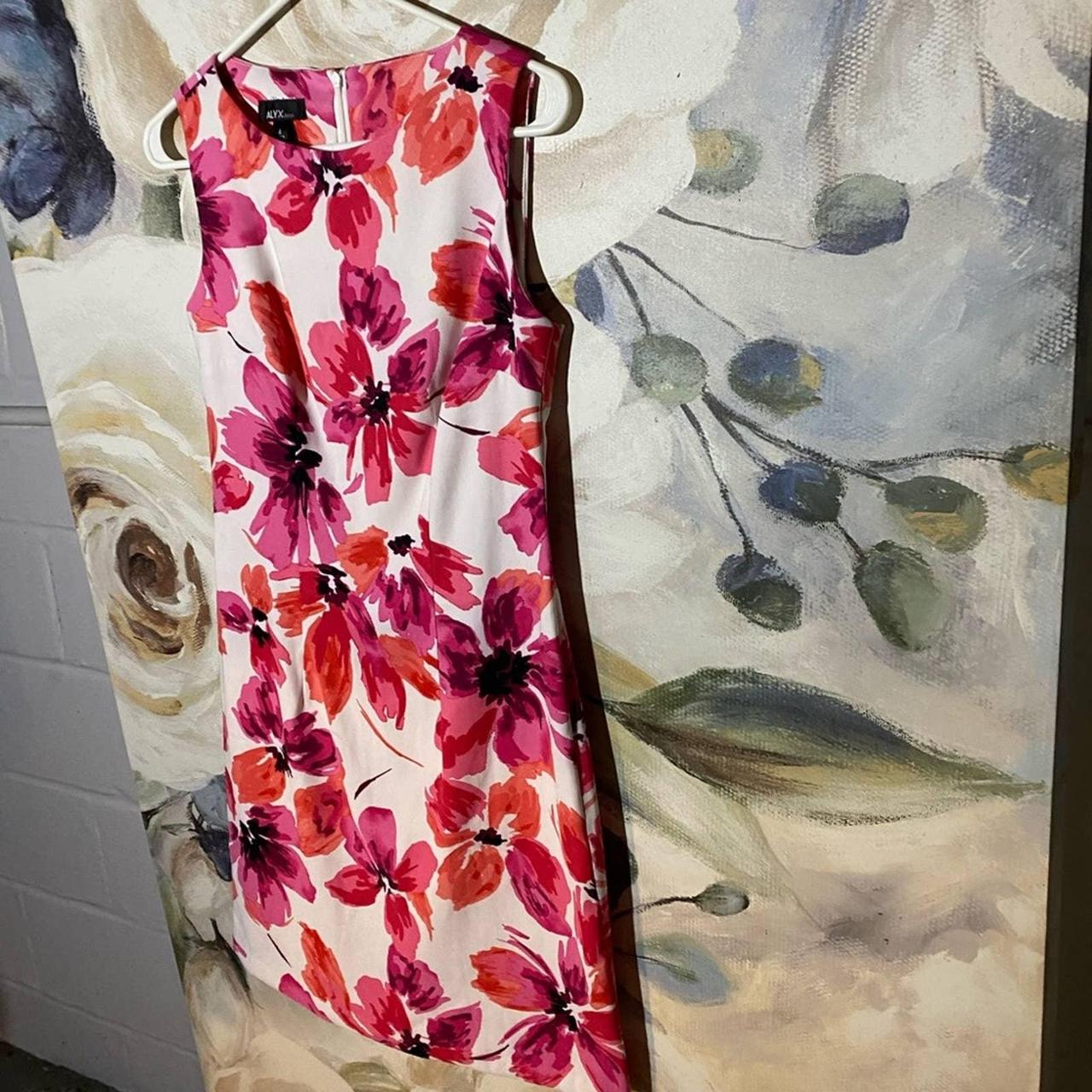 Alyx Sleeveless Sheath Dress pink floral size 4 Depop