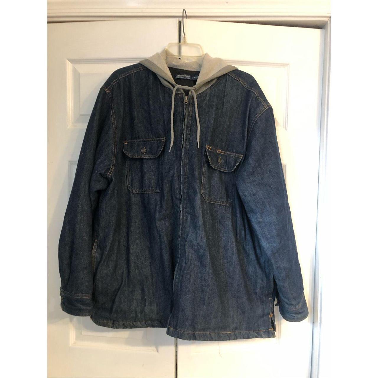 men’s Faded Glory jean sweatshirt jacket size XL - Depop