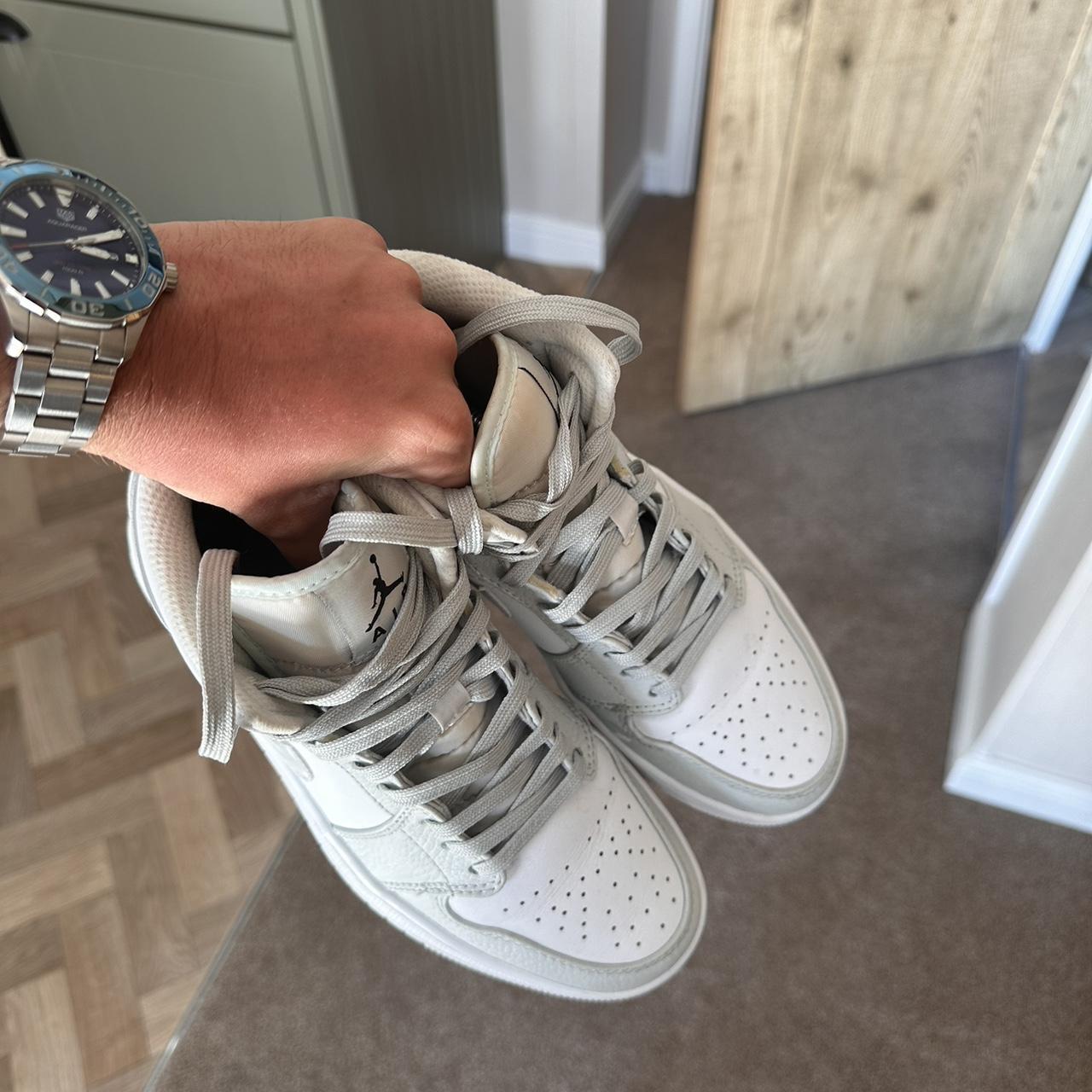 jordan 1 mid grey camo on feet