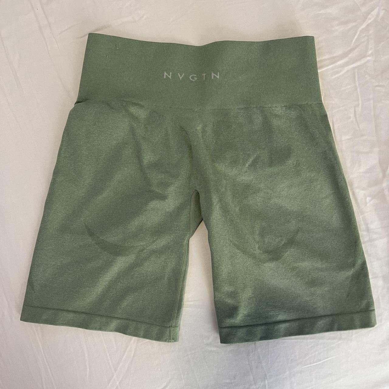 NVGTN sage green contour seamless shorts size... Depop