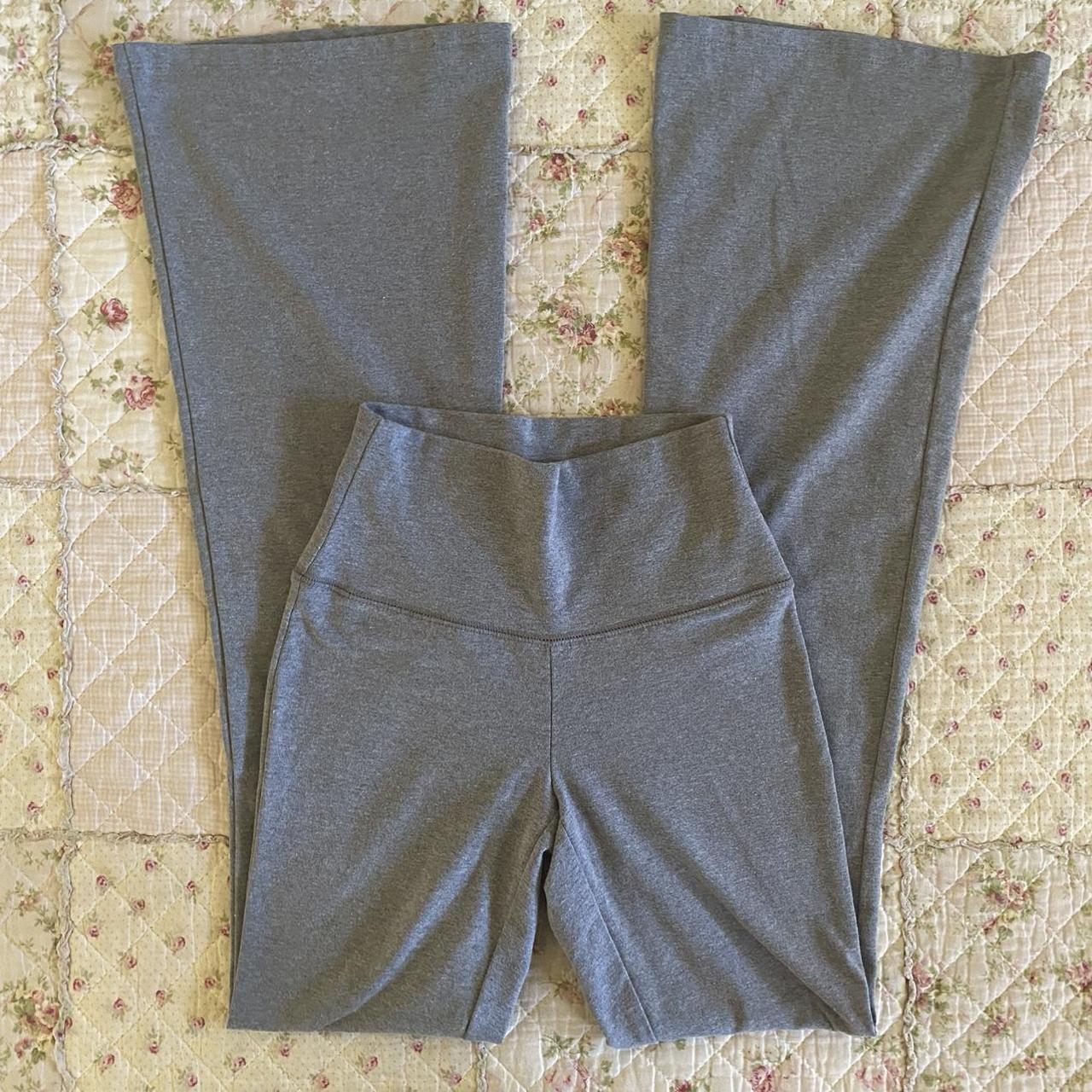 High waisted gray flare leggings by Wild Fable... Depop