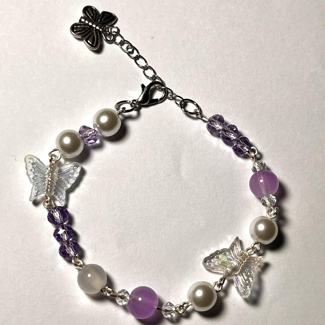 Iridescent Butterfly Bead Bracelet