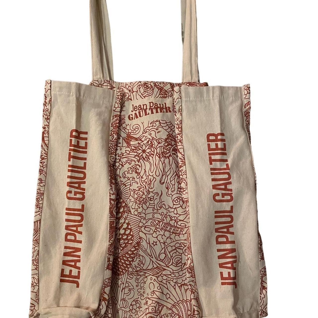 ean Paul Gaultier fish tote bag red and cream | Depop