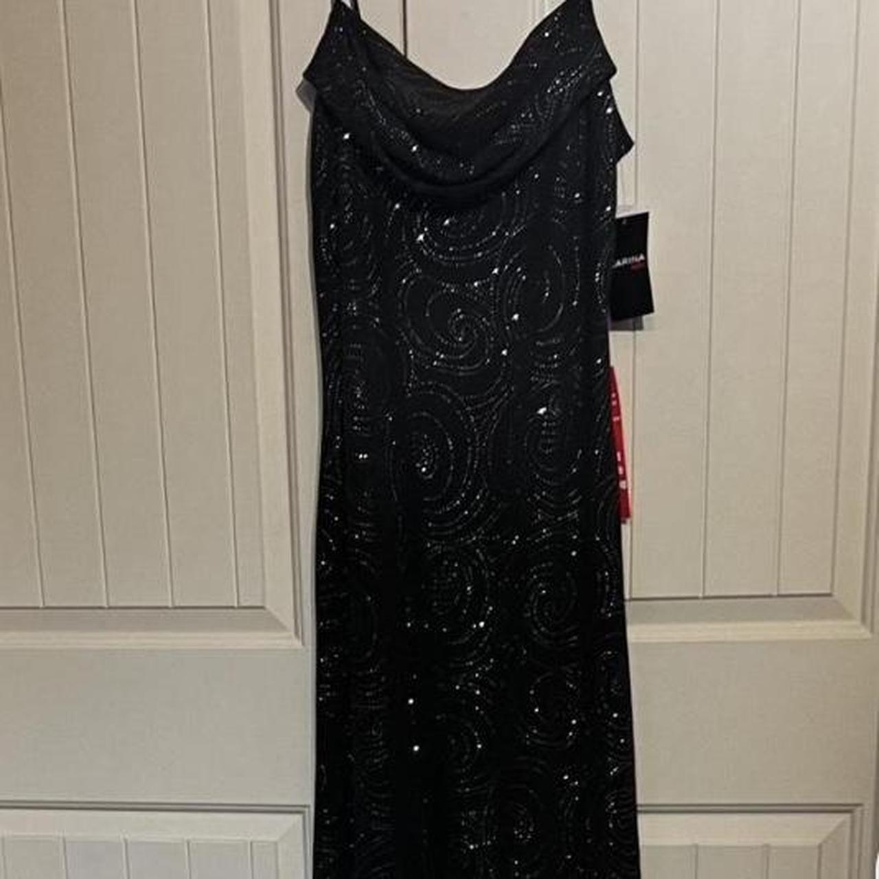 Beautiful black 90s/2000s prom dress size 14 - Depop