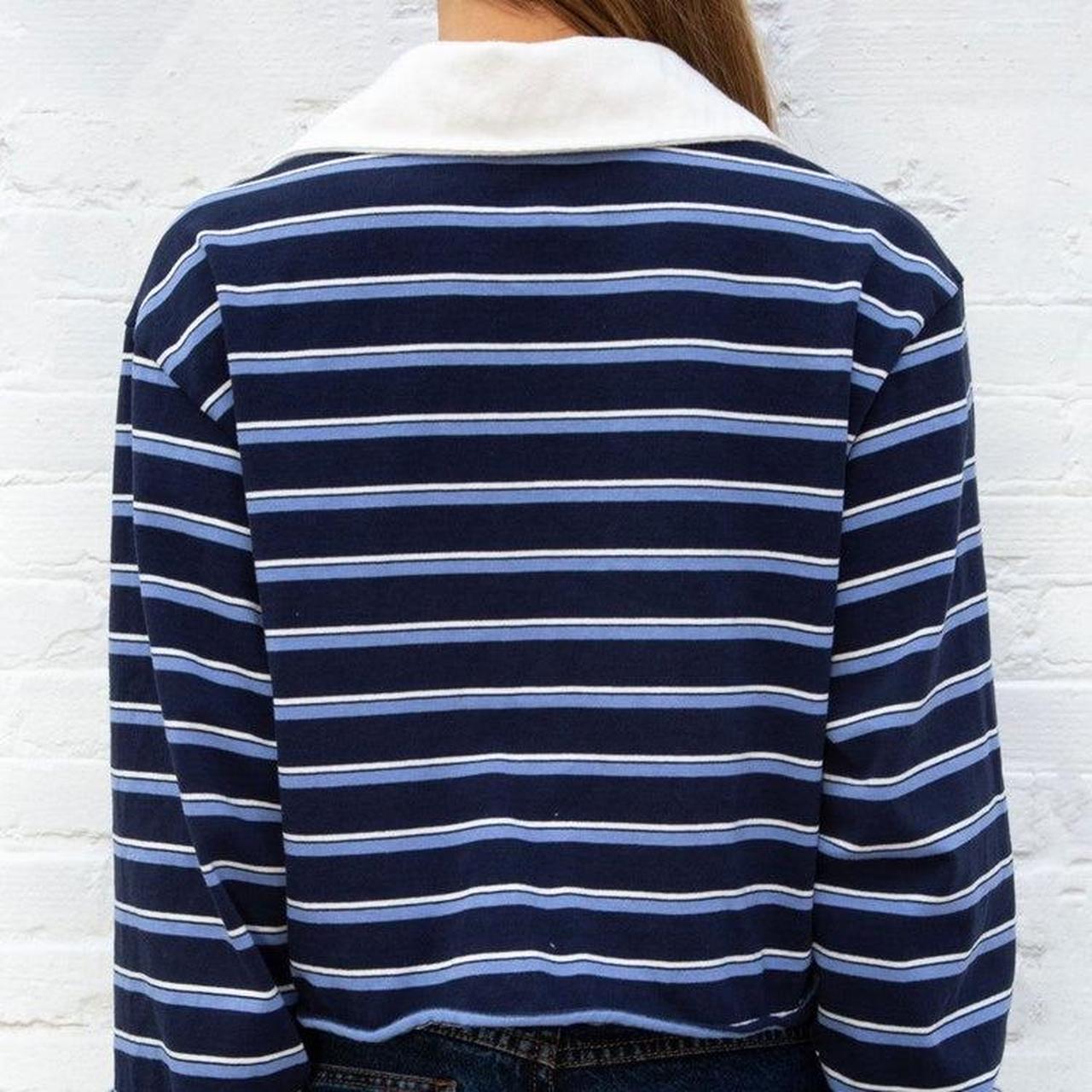 Brandy Melville Women's Blue and Navy Poloshirts Depop