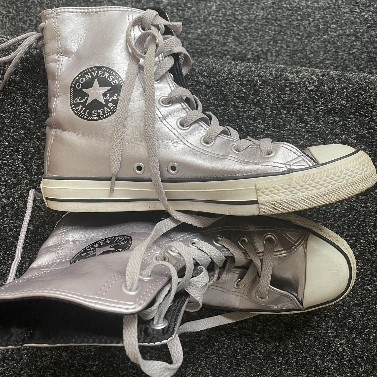 silver converse womens