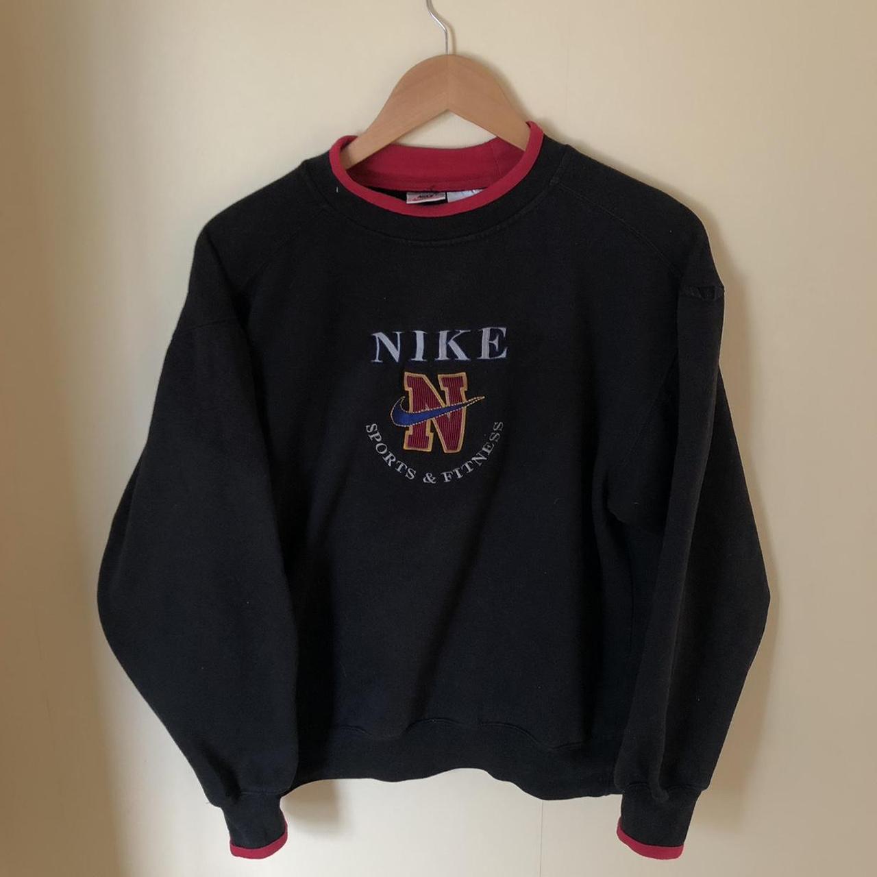 black and red vintage nike sweatshirt