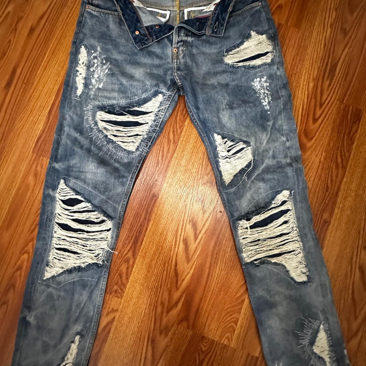 Evisu x Mrdr Bravado Who Decides War Denim Jeans... - Depop