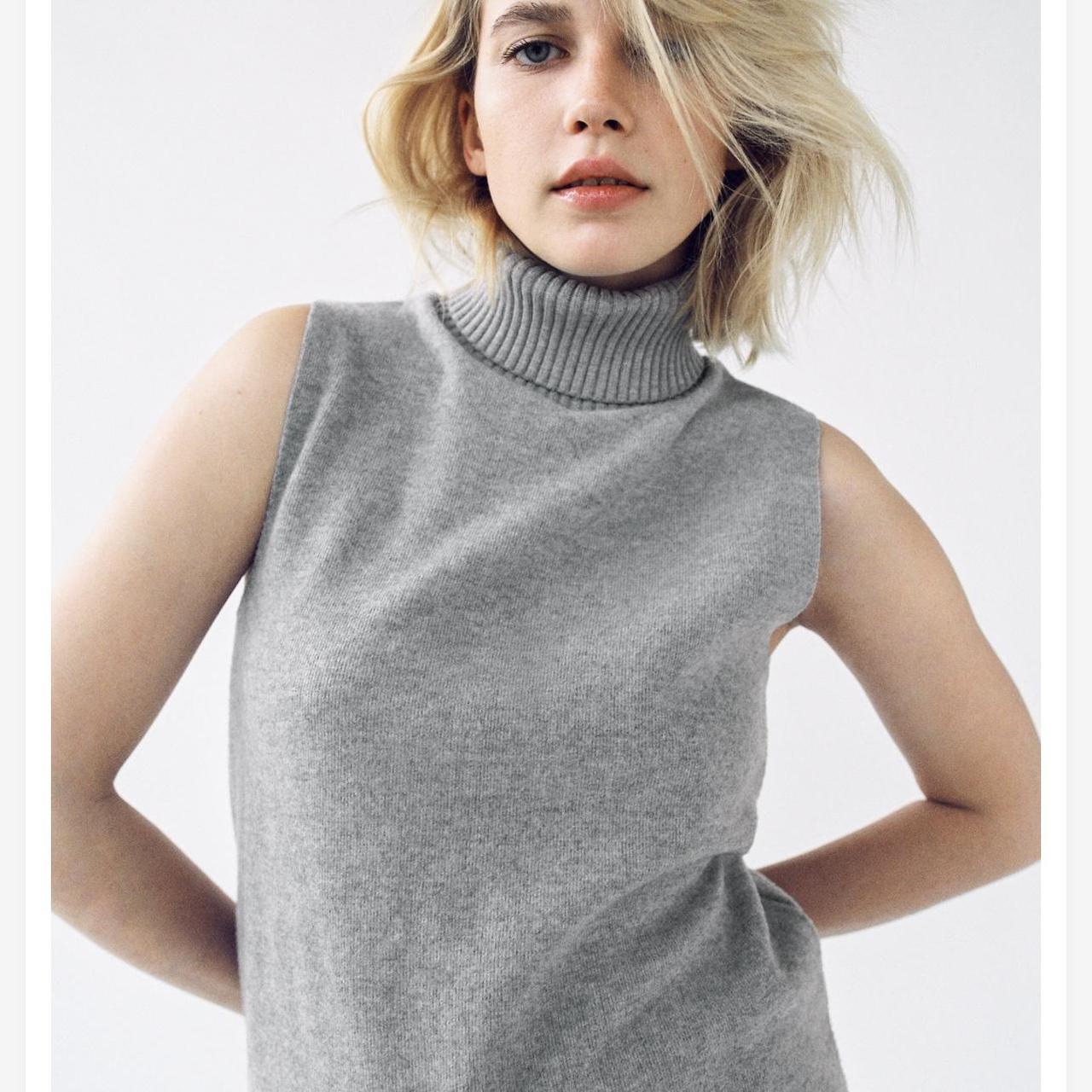 Tank Top Zara Turtleneck Tank Zara Lavender Knit Turtleneck Tank