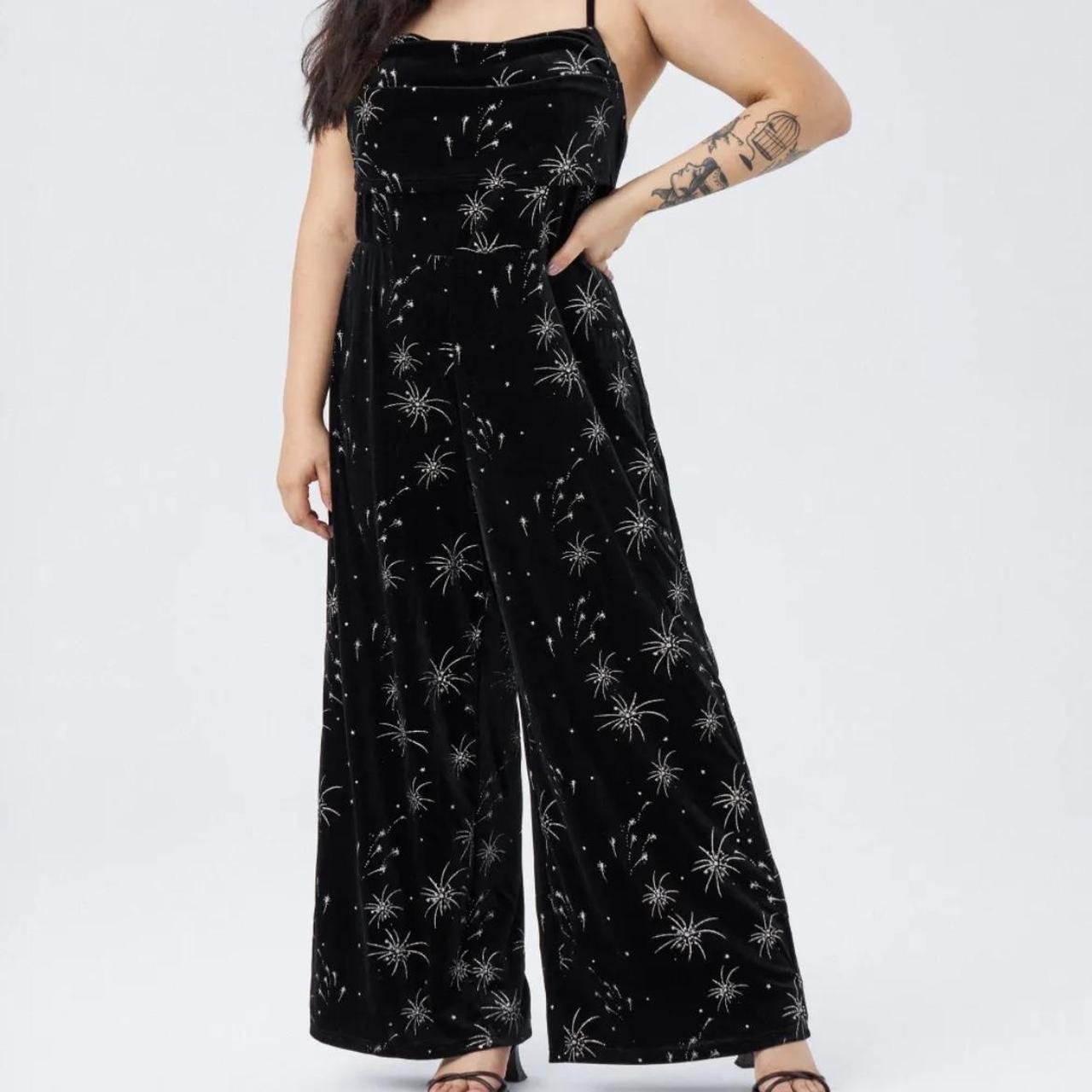 CIDER Curve & Plus Velvet Star Pattern Wide Leg... Depop