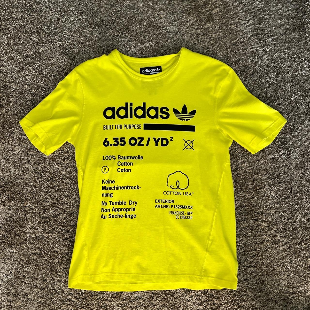 Adidas Neon Yellow T Shirt Men Size S Fits closer