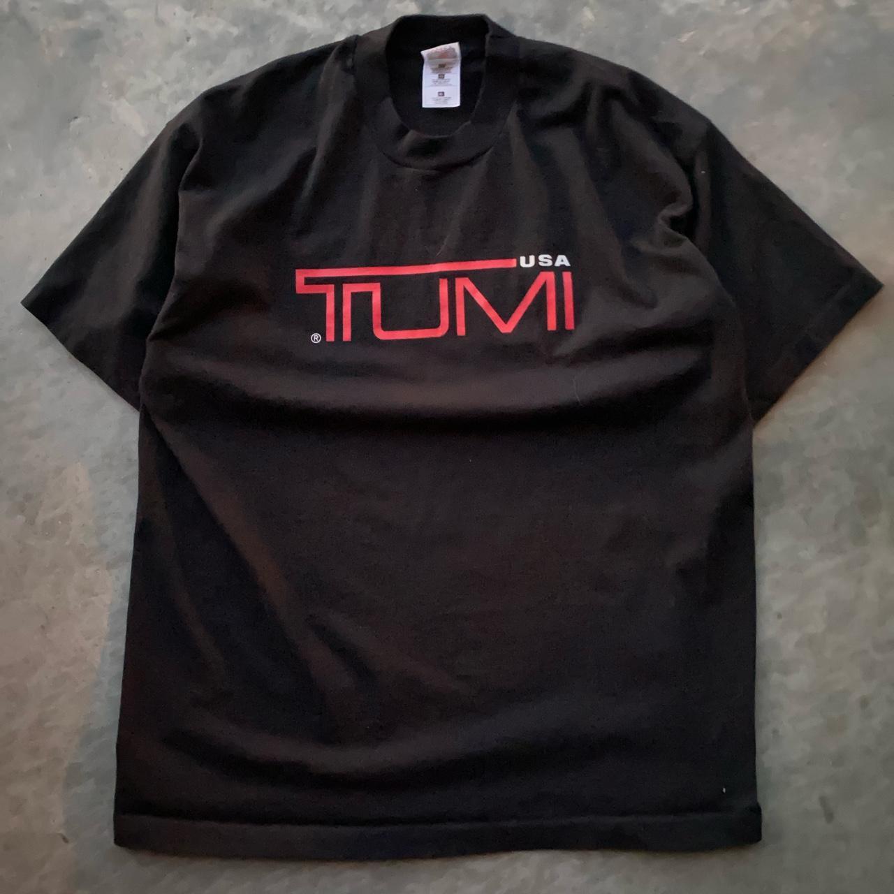 Tumi Men's Black and Red T-shirt