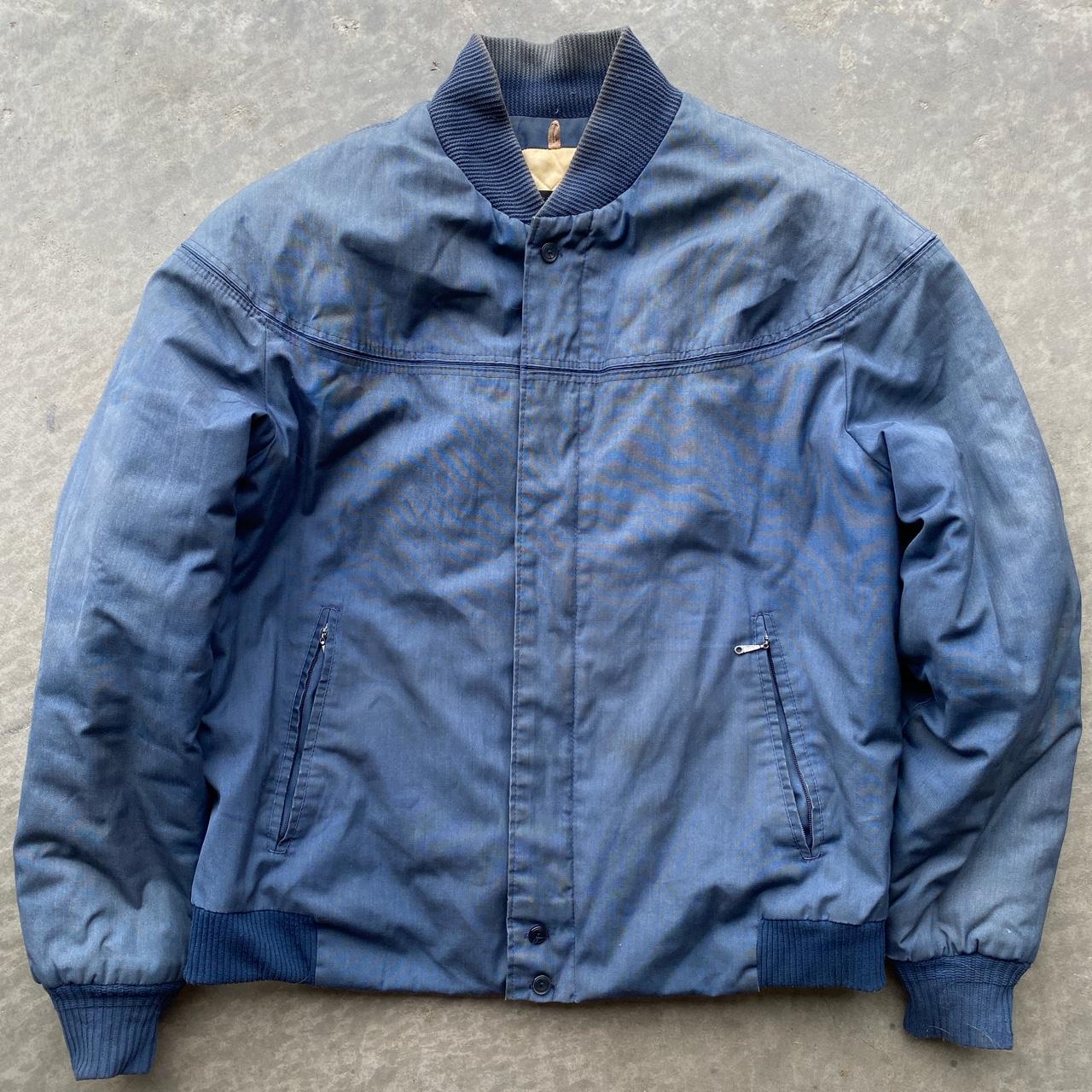 Vintage 1980s Grunge Sunfaded JCPenney Navy Bomber... Depop
