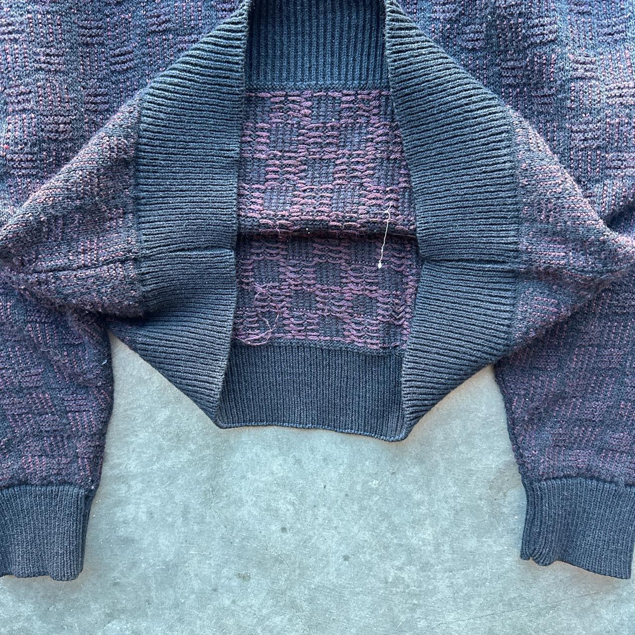 Vintage 1990s Jantzen Black Burgundy Knit... - Depop