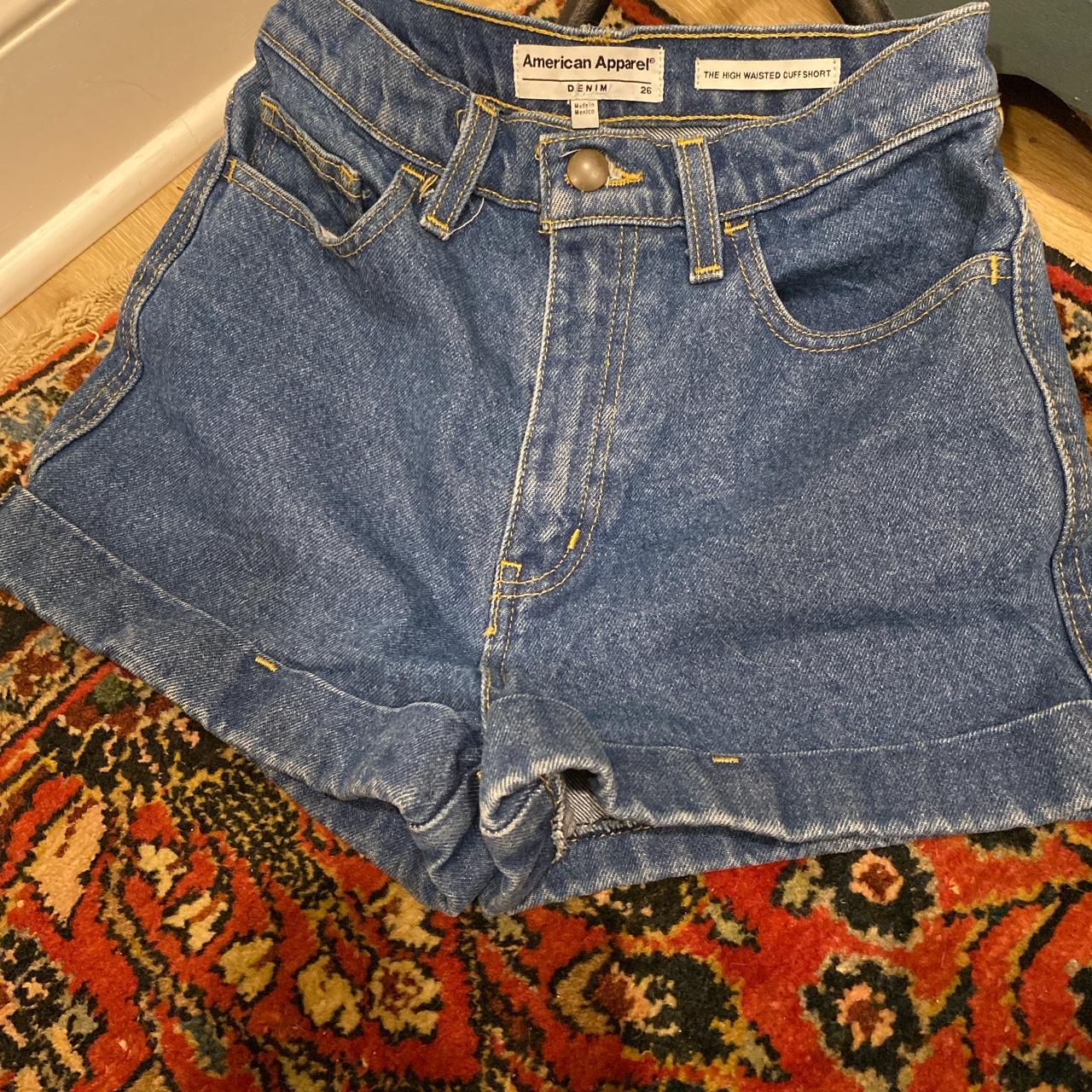 American apparel high shops waisted jean shorts