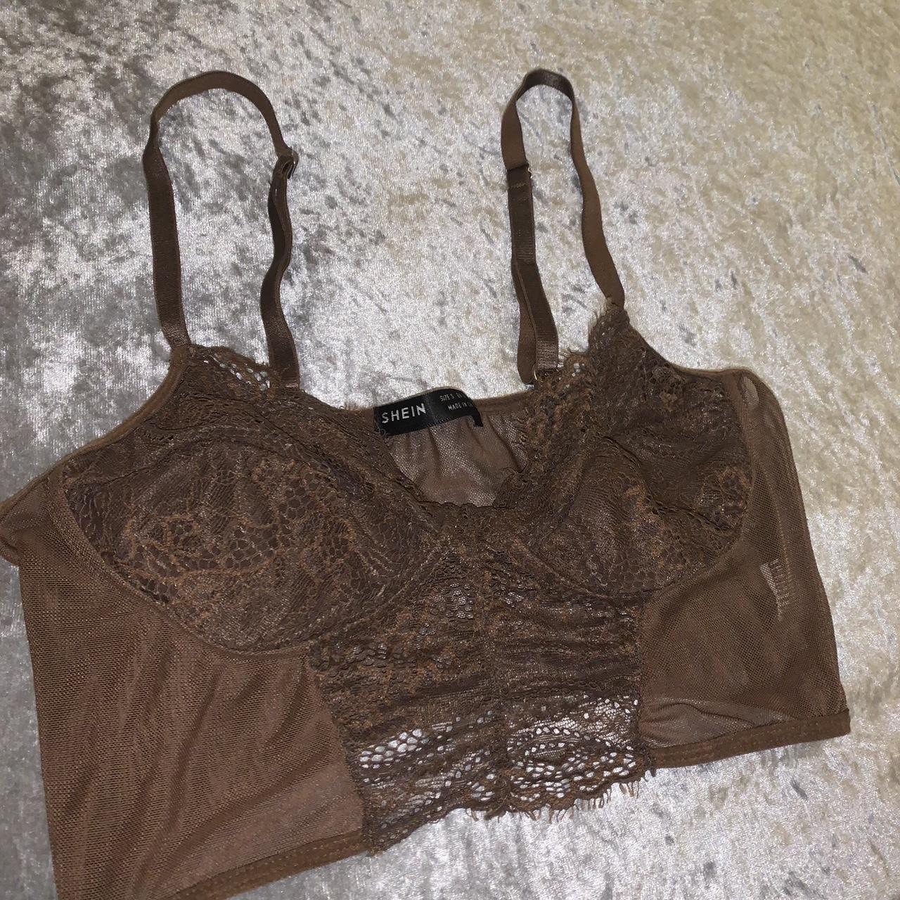 Brown SHEIN crop top. Lush for going out. Perfect... - Depop