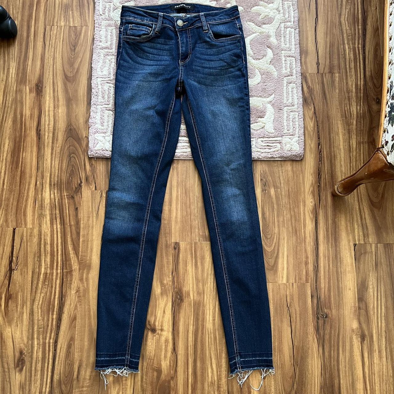 Prosperity Dark wash skinny jeans 27 raw... - Depop