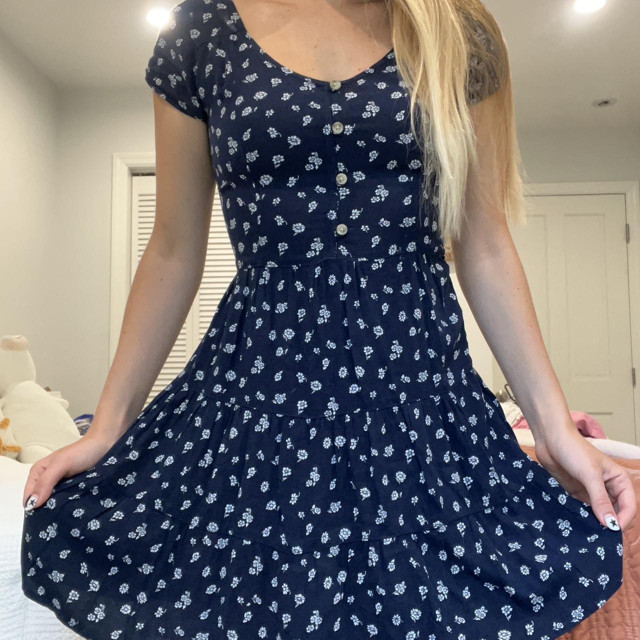 Hollister floral dark blue dress hollister floral