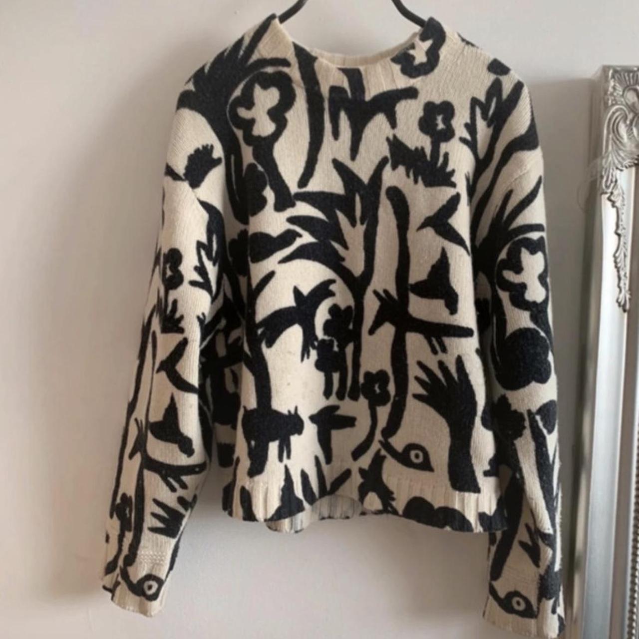 Jigsaw cream and black jumper cream and black... Depop