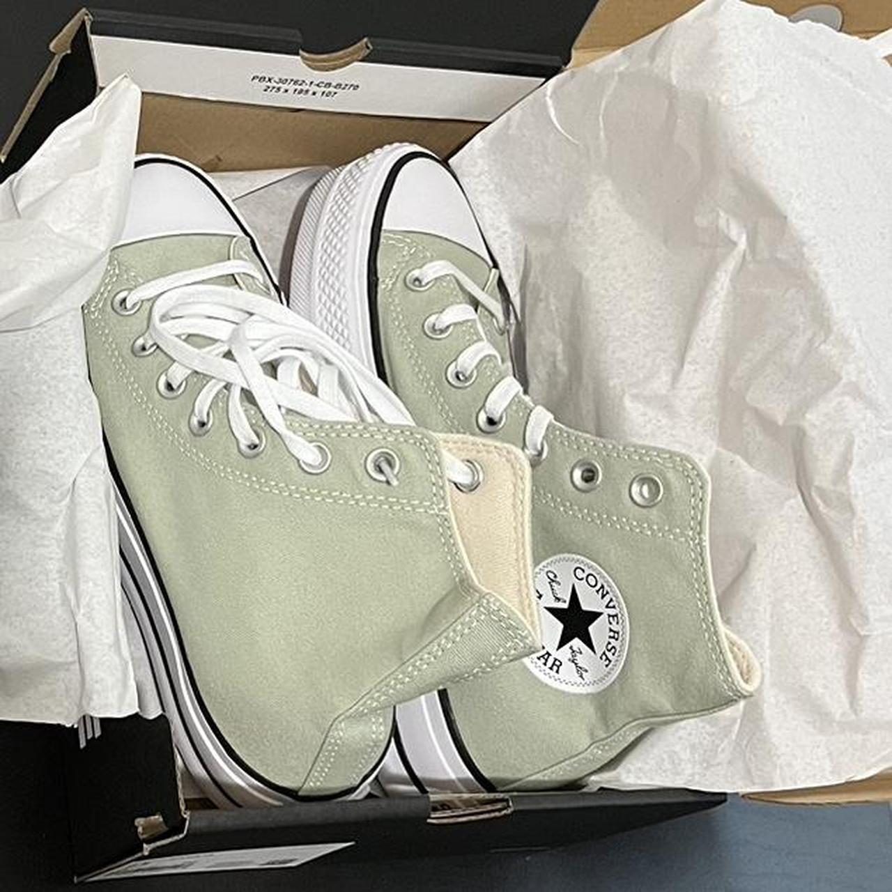 New Womens size 6.5 platform chuck sage green... Depop