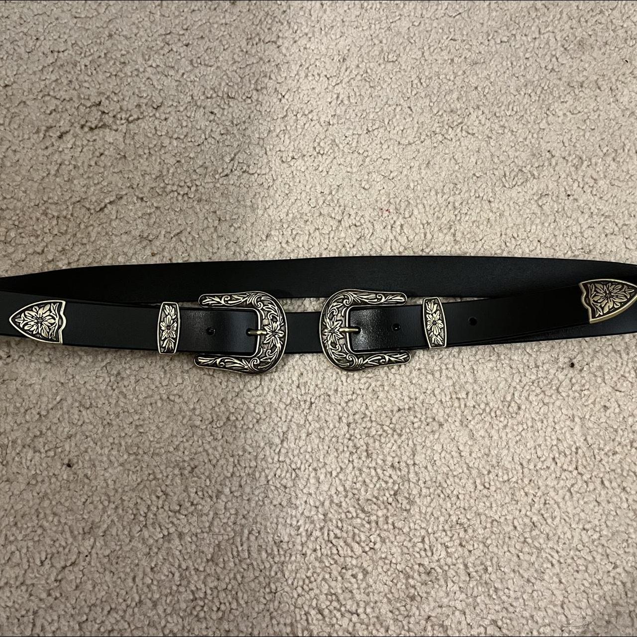 Women's Black and Gold Belt | Depop