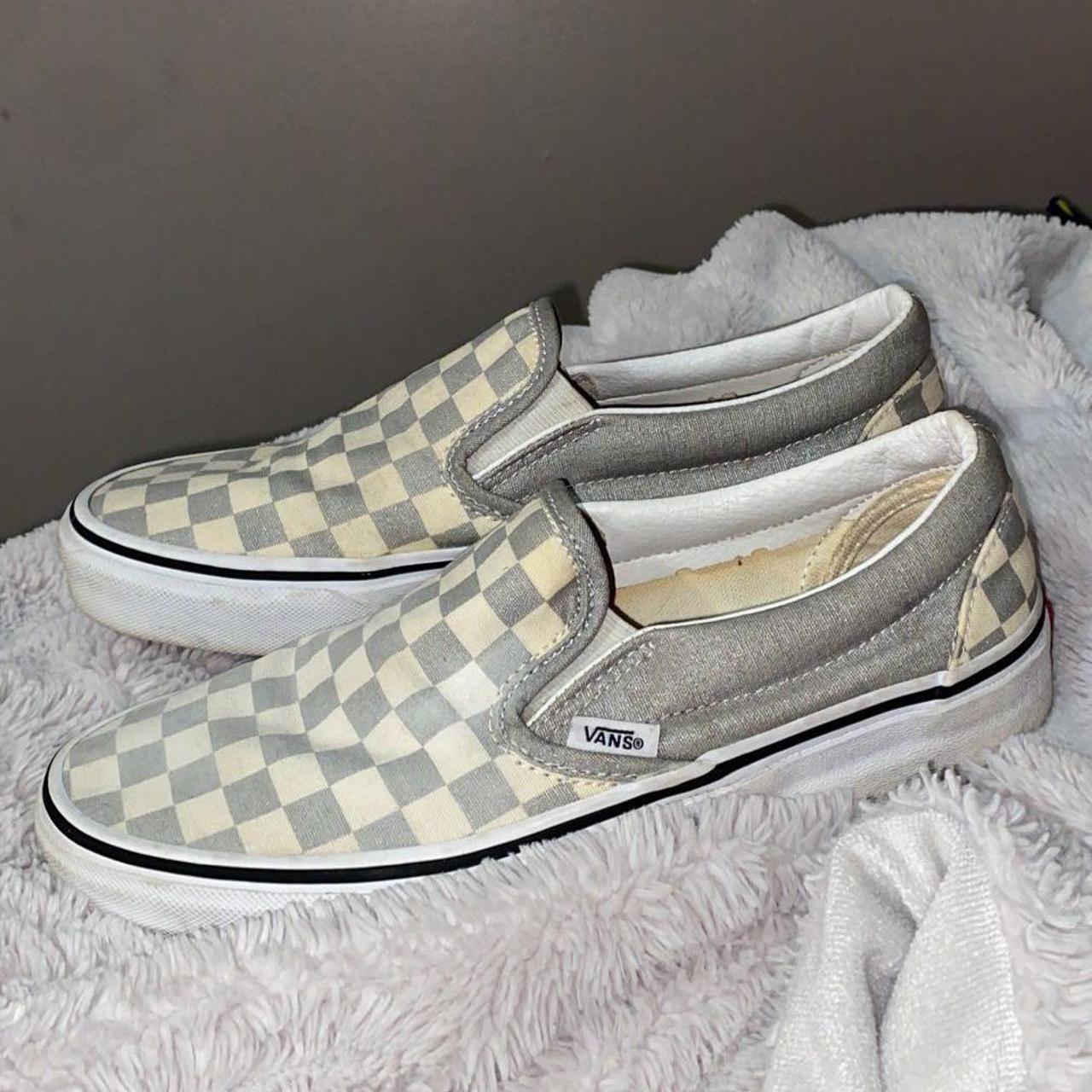 Silver checkered sale vans