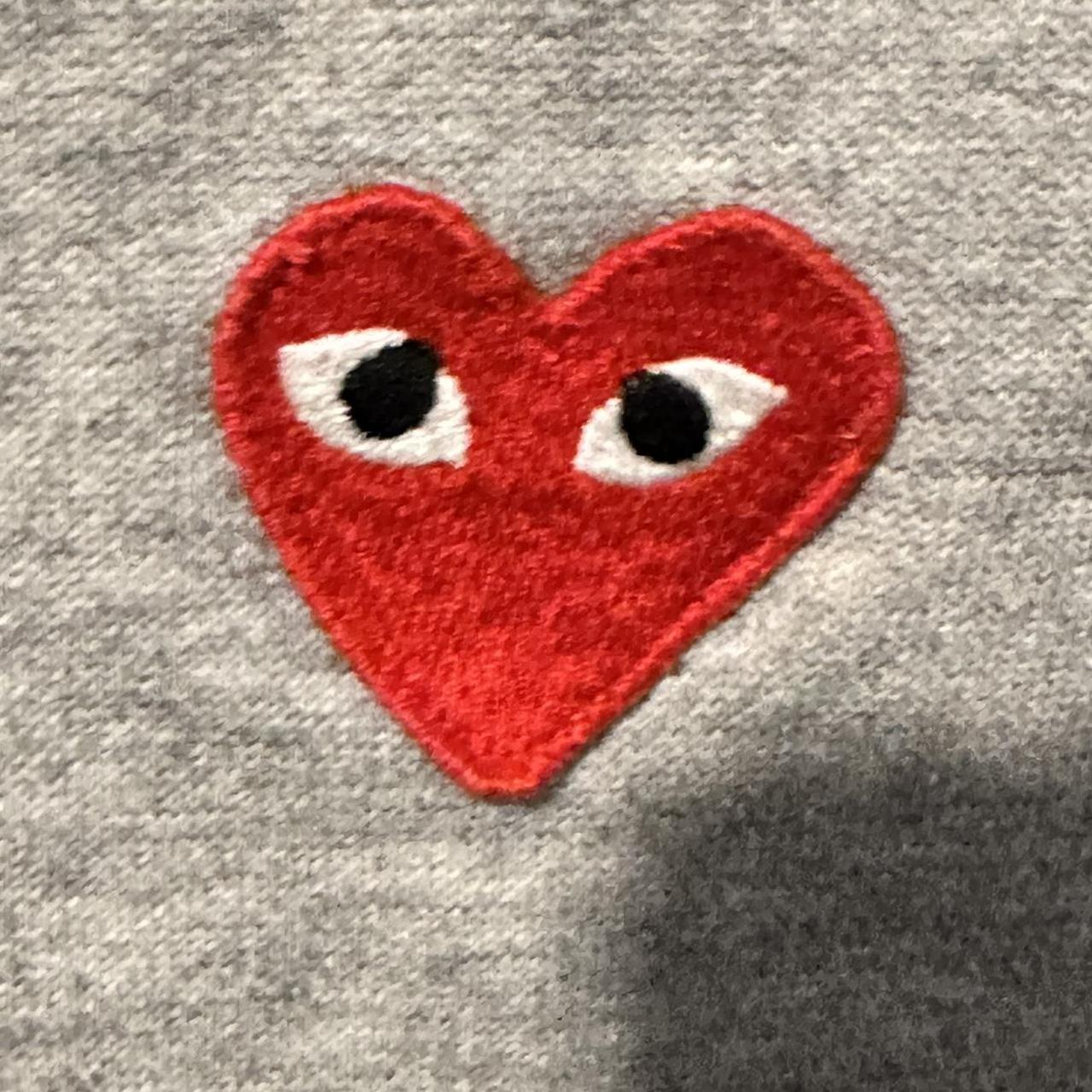 Comme des Garçons Play Women's Grey and Red Hoodie (3)
