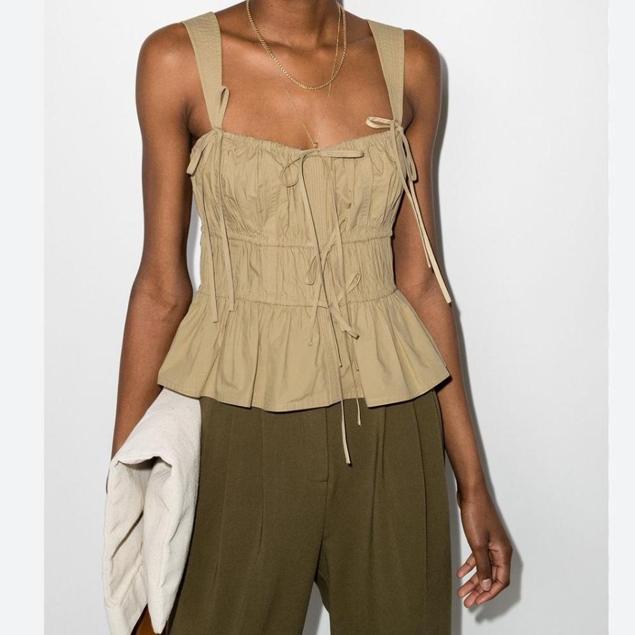 Ulla Johnson Lulu top in Khaki, -RRP ~ $195, - US Size...