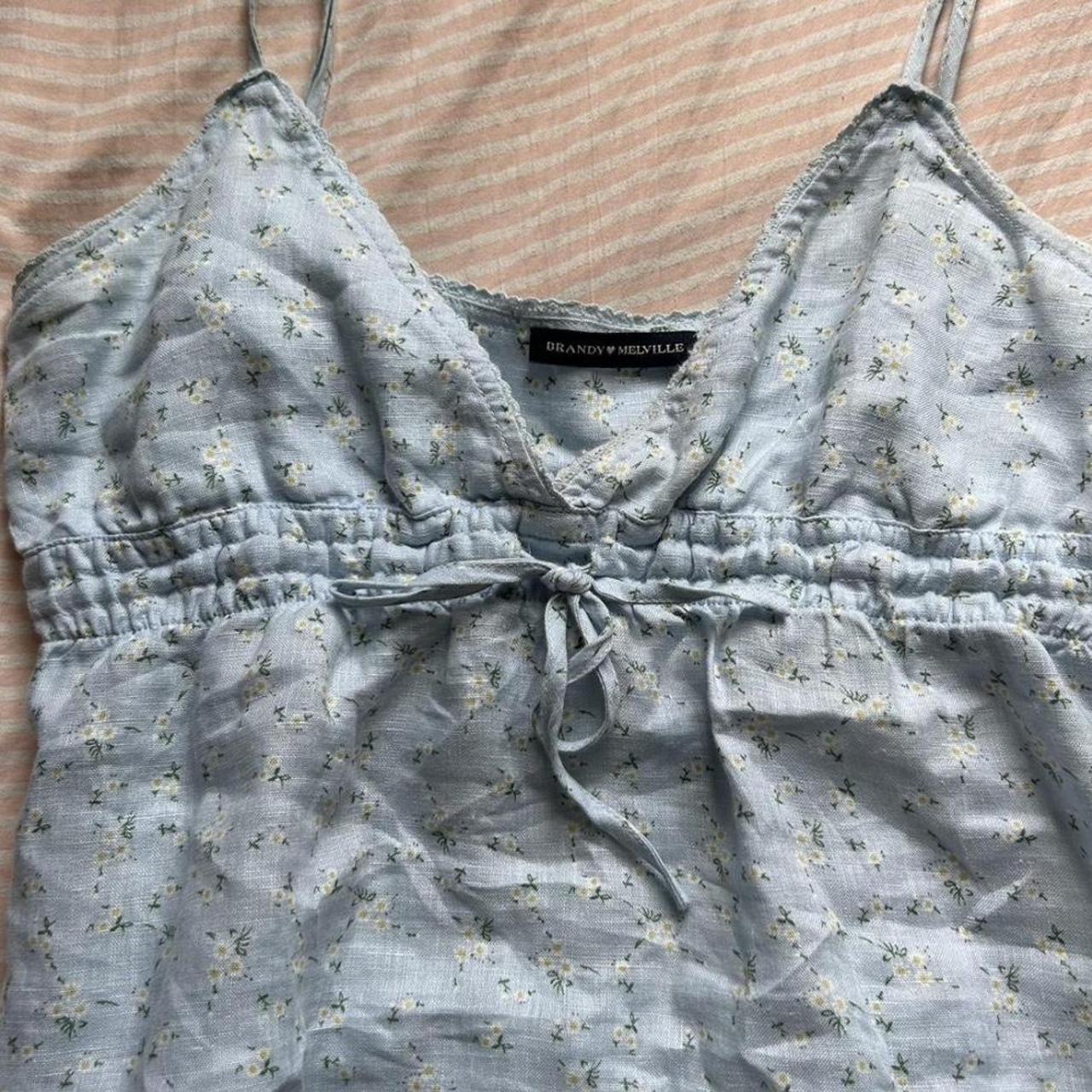 light blue babydoll top from brandy melville (i... - Depop