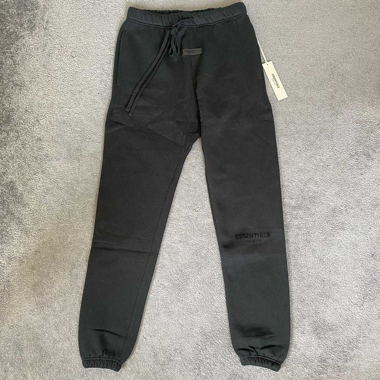 Black essentials joggers. Essentials fear if god... - Depop