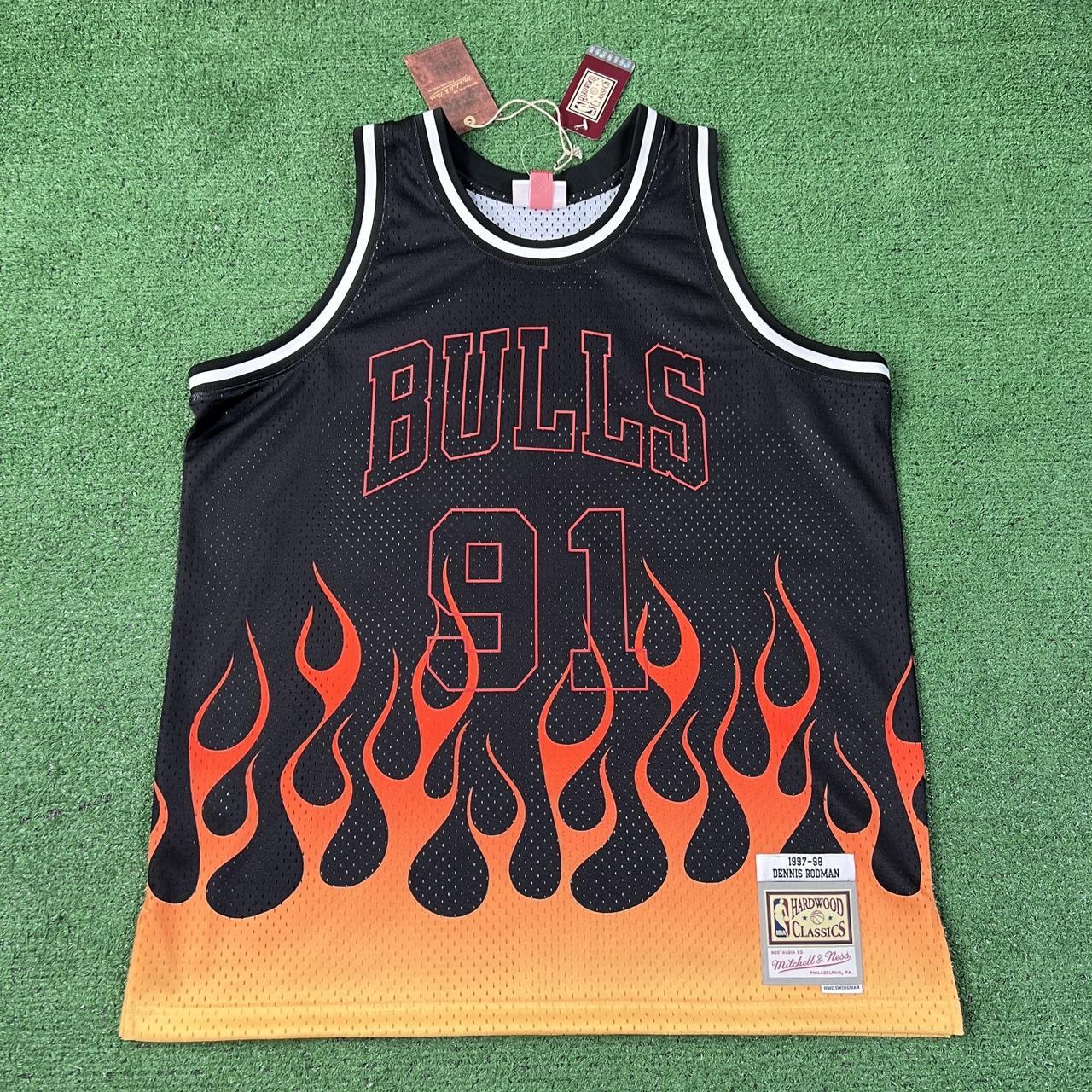Chicago Bulls Mitchell &Ness NBA warmup - Depop
