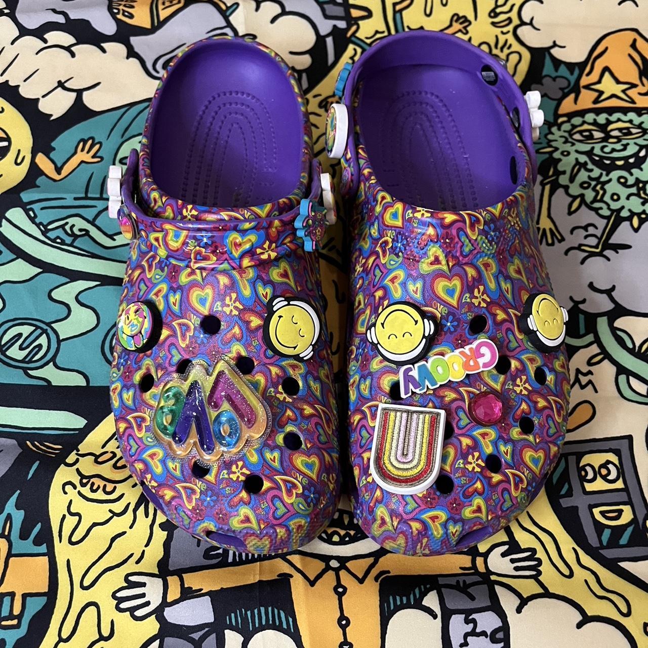 Lisa Frank X Crocs Men's size 11 Comes with extra - Depop