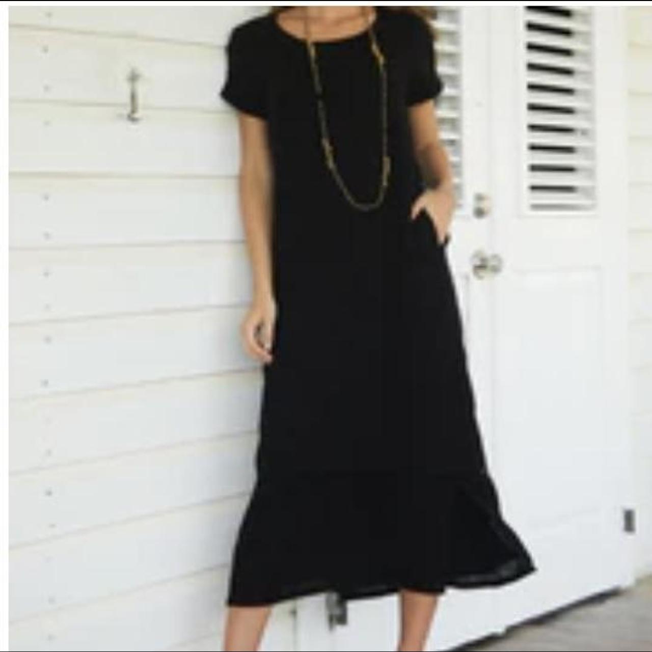 ASPIGA Alisha Black Linen Maxi Dress. Beautiful Depop