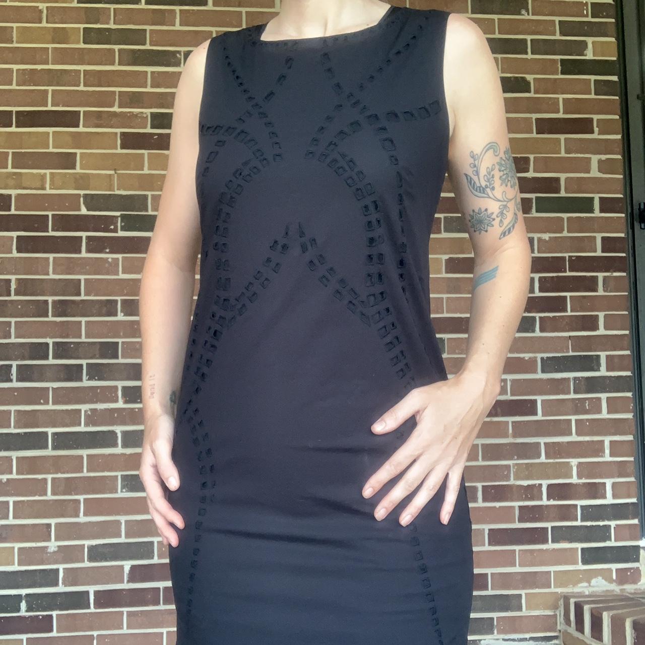 from the office to the opera -T TAHARI black eyelet... - Depop