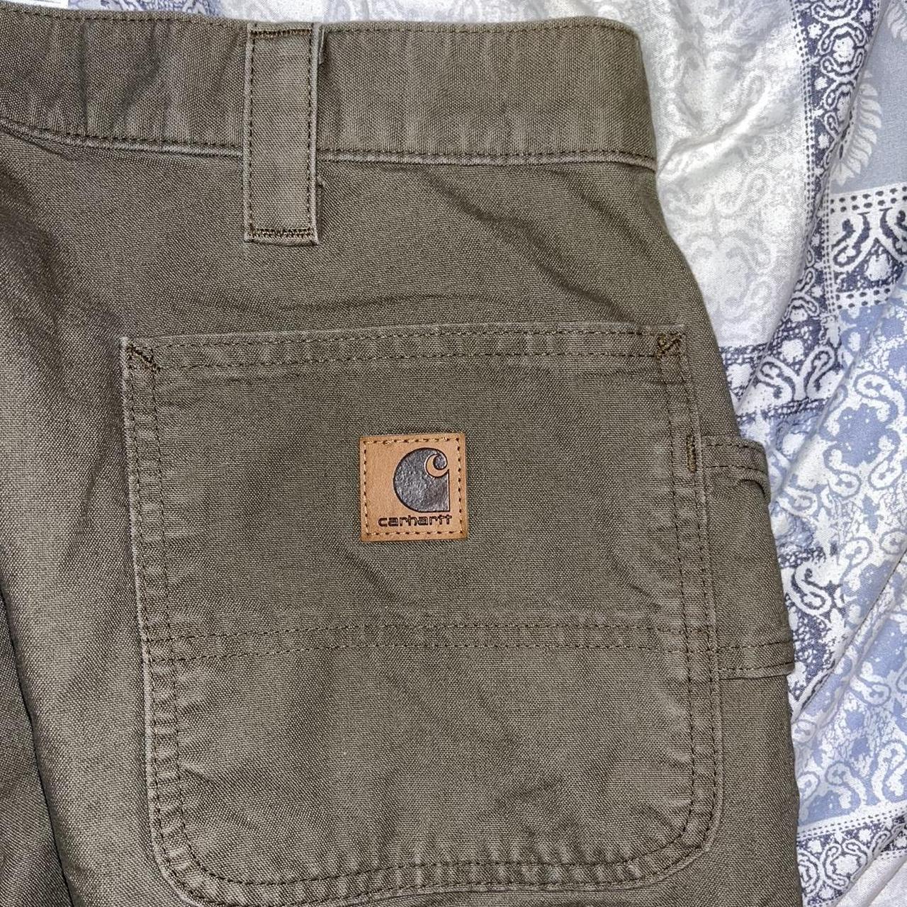 Carhartt carpenter 40x30 Olive green pants - Depop